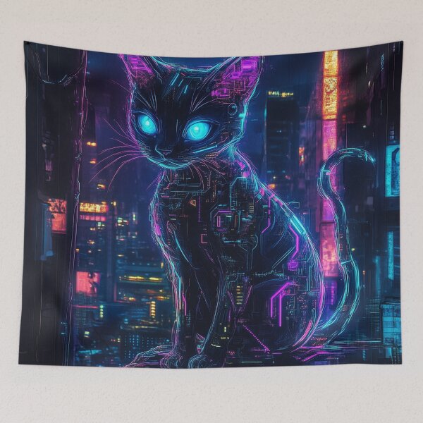 Item preview, Cyberpunk Cat designed and sold by Rtymer.
