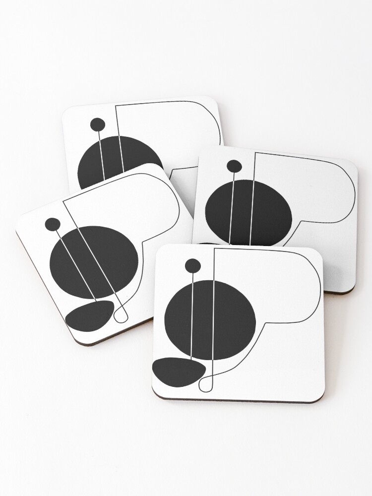 Thumbnail 1 of 5, Coasters (Set of 4), CALLIGRAPHY LETTER P designed and sold by Art-type.