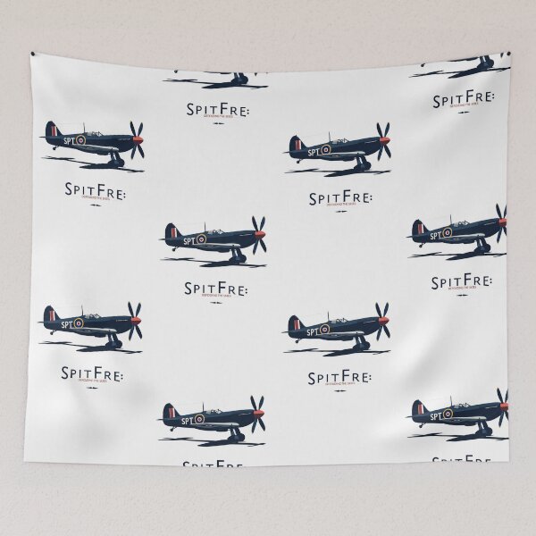 Item preview, WWII Spitfire Poster – Defending the Skies Retro Design designed and sold by jubileejungle.