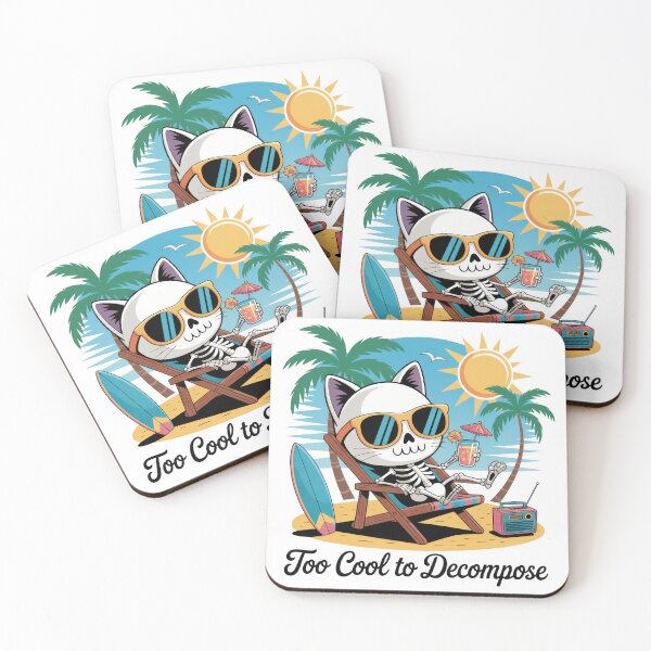 Item preview, Too Cool to Decompose – Funny Skeleton Cat Summer Design designed and sold by EpicMediaShop.