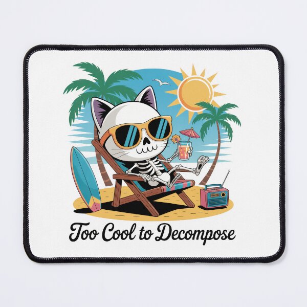Item preview, Too Cool to Decompose – Funny Skeleton Cat Summer Design designed and sold by EpicMediaShop.