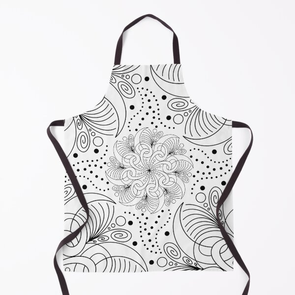 Item preview, Black and White Mandala Pattern on White Background designed and sold by Vívian Creative Studio.