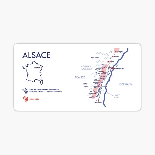Item preview, Vineyard map of Alsace designed and sold by FrenchWineMap.