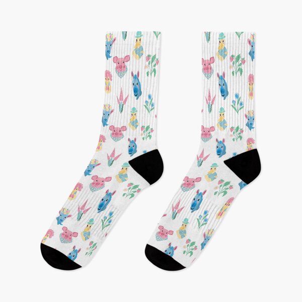 Item preview, Whimsical Pastel Farm Animal Pattern with Donkey, Pig, Sheep designed and sold by olenapetol.