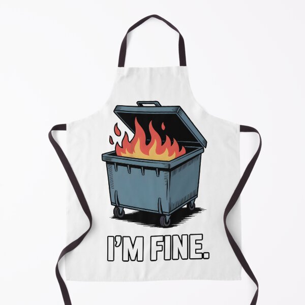 Item preview, I'm Fine Dumpster Fire Sarcastic Deadpan Humour Design designed and sold by Altered Pixels.