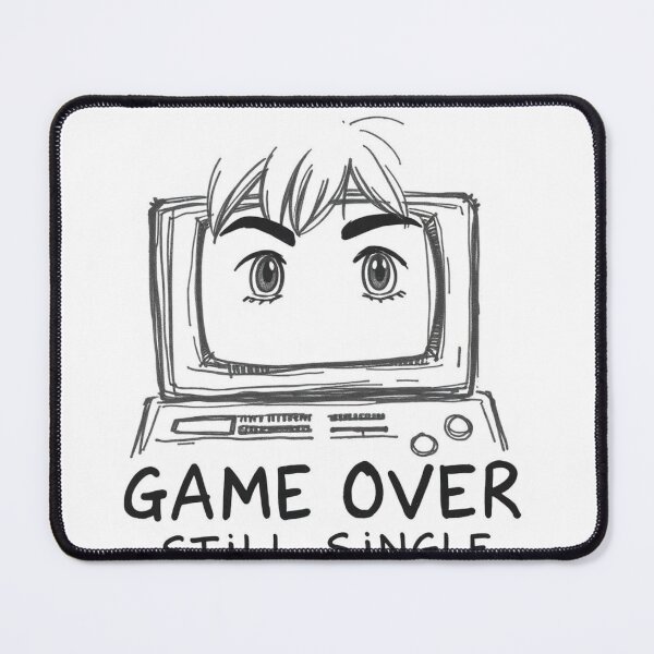 Item preview, "Game Over – Still Single" Retro Sketch Tee / Print designed and sold by apoknight.