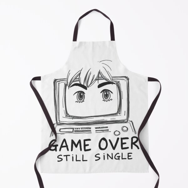 Item preview, "Game Over – Still Single" Retro Sketch Tee / Print designed and sold by apoknight.