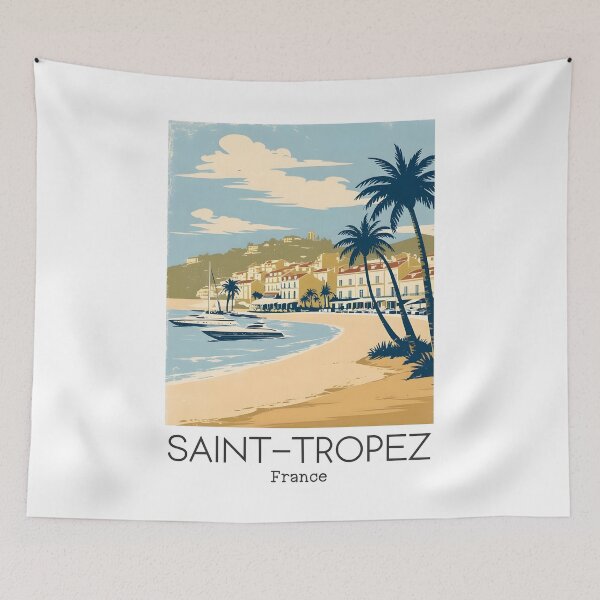 Item preview, A Vintage Illustration of Saint-Tropez - France  designed and sold by GoodOldVintage.