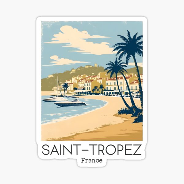 Item preview, A Vintage Illustration of Saint-Tropez - France  designed and sold by GoodOldVintage.
