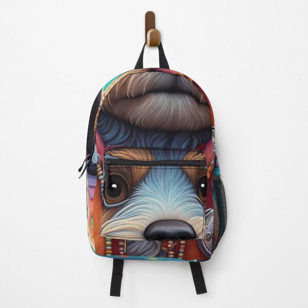 Item preview, Folk Art puppy wearing a hoodie as a postman designed and sold by Colin Bentham.