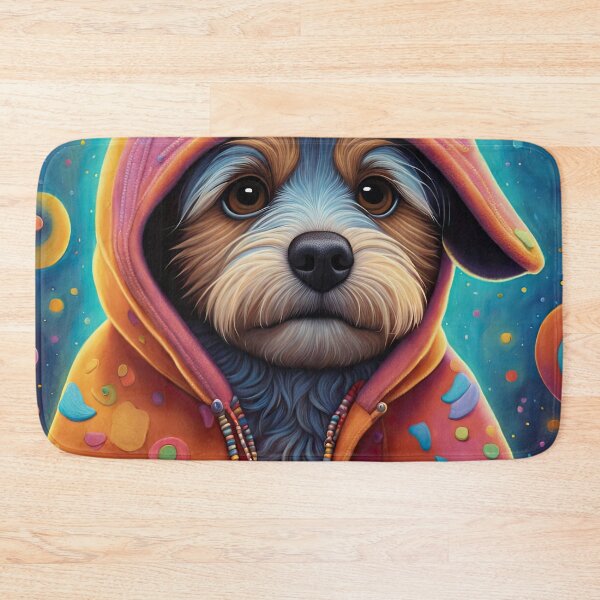 Item preview, Folk Art puppy wearing a hoodie as a postman designed and sold by Colin Bentham.