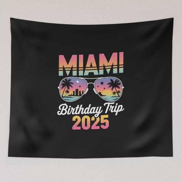 Item preview, Miami Birthday Trip 2025 Sunglasses Sunset Design designed and sold by COWELLM.