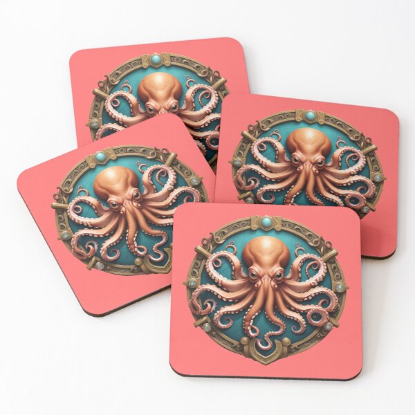 Item preview, OCTOPUS SHIELD (#FF6666) designed and sold by Marlon Oseguera.