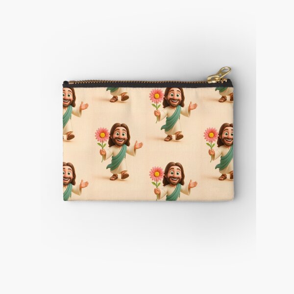 Item preview, Cute 3D Cartoon Jesus Holding a Flower – Wholesome Christian Art Design designed and sold by CrossCrafted.