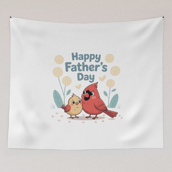 Item preview, Happy Father’s Day – Cardinal Dad & Chick designed and sold by Brainy Bird's Place.