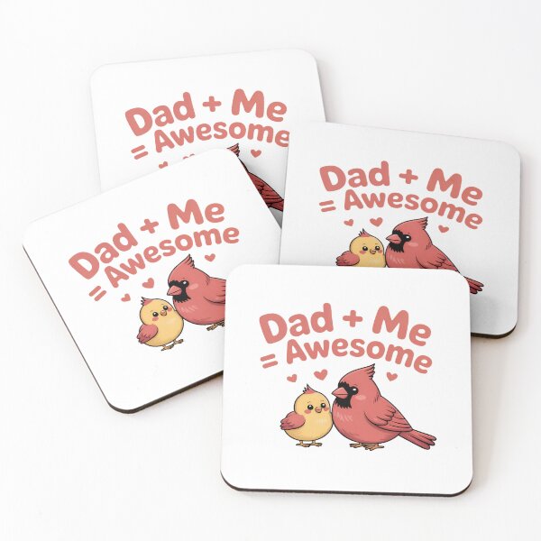 Item preview, Dad + Me = Awesome – Fun Cardinal Design designed and sold by Brainy Bird's Place.