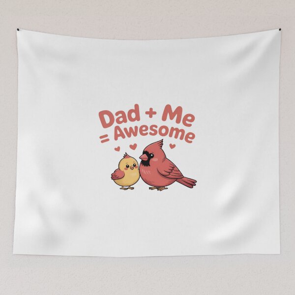 Item preview, Dad + Me = Awesome – Fun Cardinal Design designed and sold by Brainy Bird's Place.