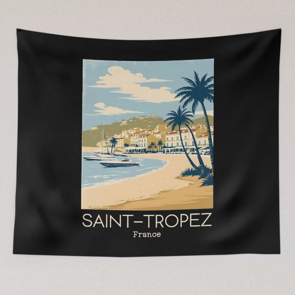 Item preview, A Vintage Illustration of Saint-Tropez - France  designed and sold by GoodOldVintage.