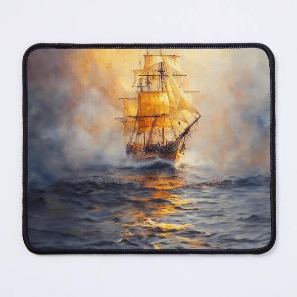 Item preview, Sailing barque in the sunny evening designed and sold by Made-by-Gus.