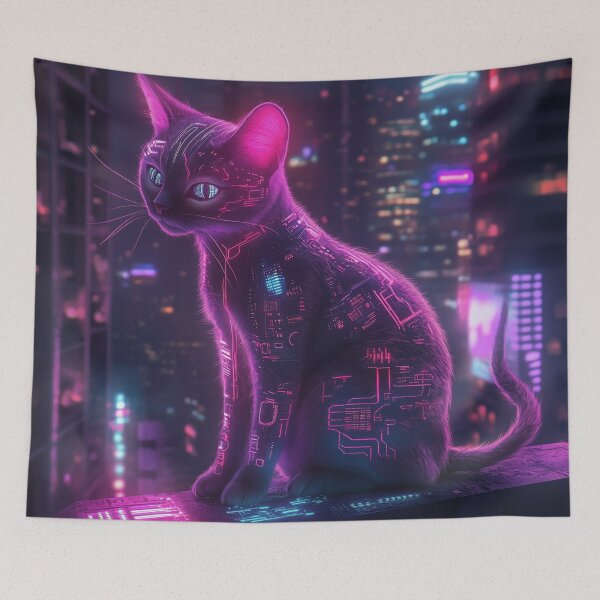 Item preview, Cyberpunk Cat designed and sold by Rtymer.