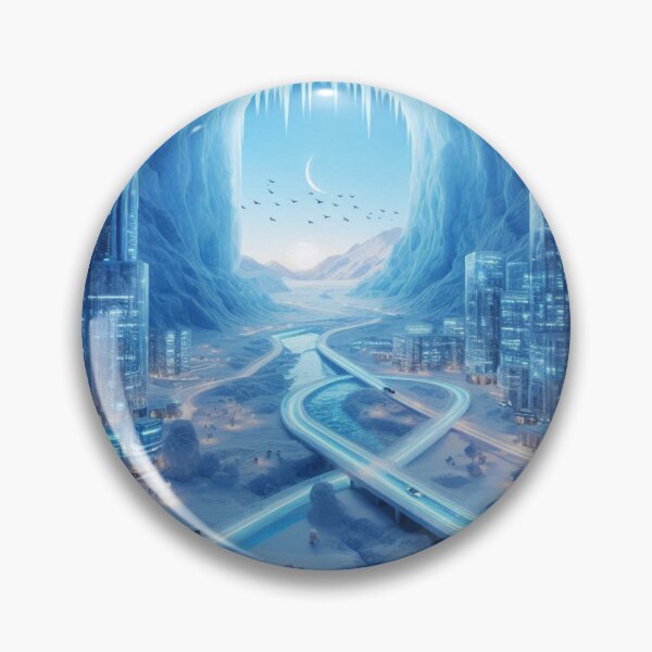 Item preview, Frozen Metropolis: City of Light and Ice" designed and sold by aipichub.