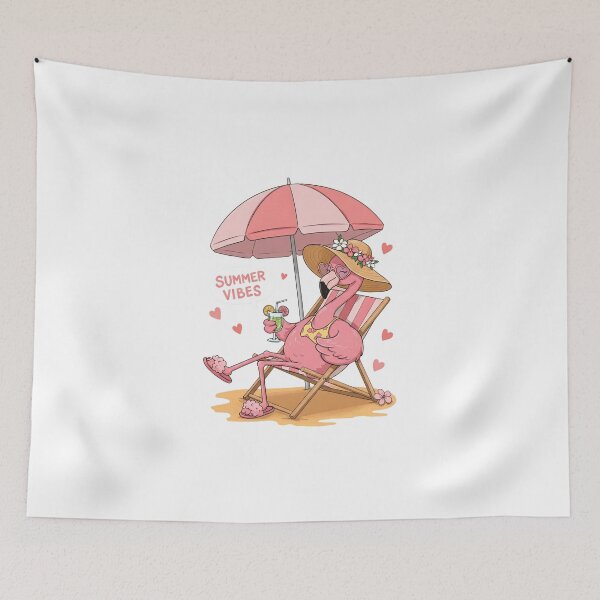 Item preview, Summer Vibes Flamingo Relaxing at Beach designed and sold by Alex Songs.