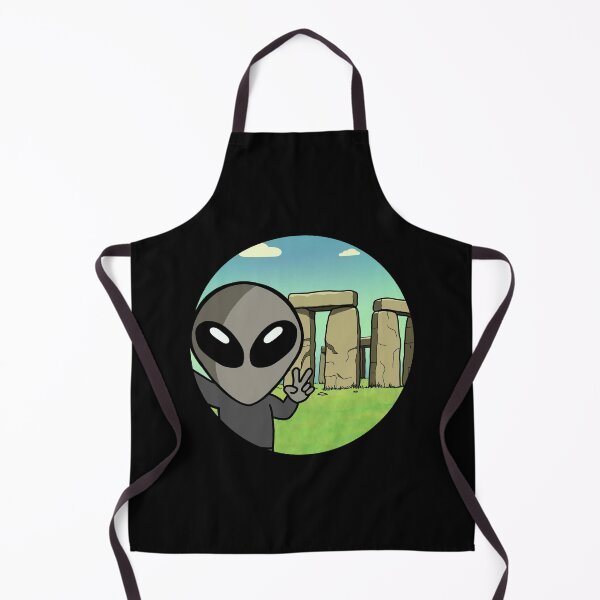Item preview, Space Alien Selfie Stonehenge Cartoon designed and sold by SpaceAlienTees.