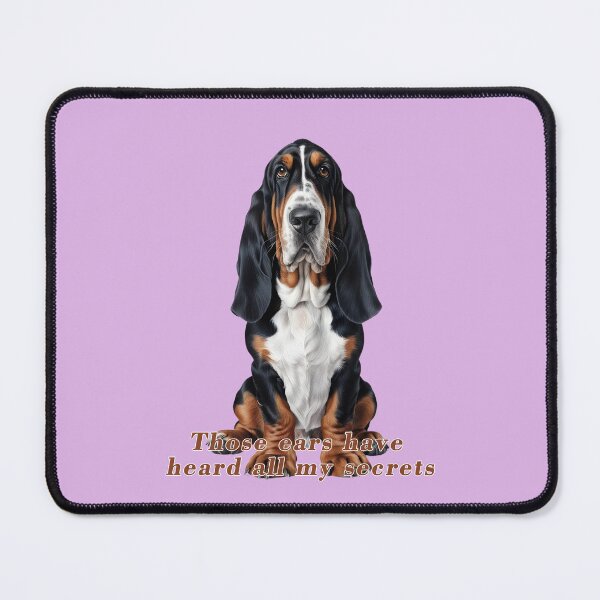 Item preview, Basset – Those Ears Have Heard All My Secrets designed and sold by Pawtraitvibes.