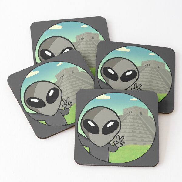 Item preview, Space Alien Selfie Chichen Itza - Version 2 designed and sold by SpaceAlienTees.