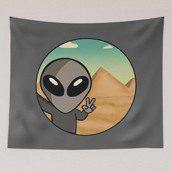Item preview, Gray Space Alien Pyramid Selfie - Version 2 designed and sold by SpaceAlienTees.