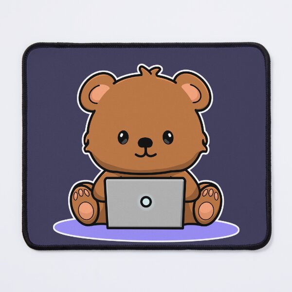 Item preview, Cartoon Cute Bear On Laptop Computer  designed and sold by SpaceAlienTees.