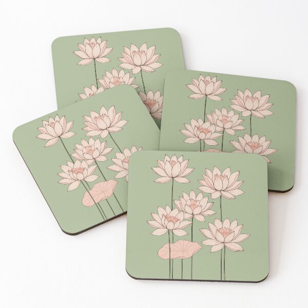Item preview, Pastel Thai Lotus Pattern – Minimal Sacred Flower Art designed and sold by Mos Thainique.