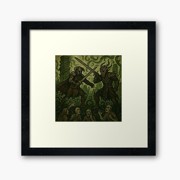 Item preview, DragonBorn and Miraak Fighting designed and sold by Vintage Visions Art.