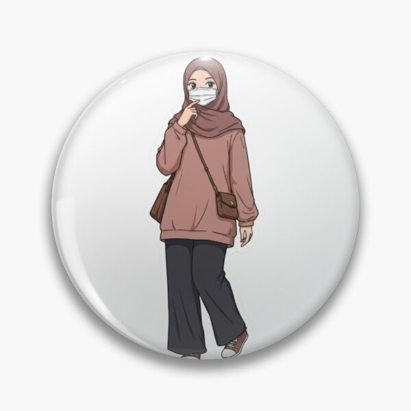 Item preview, Elegant Woman in Hijab and Mask – Modern Anime Vibe designed and sold by MorishimaSenpai.
