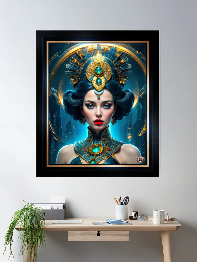 Regal Portrait Of The Enigmatic Beauty Gwendolyn Mathilde Of Capliff AI Concept Art by Xzendor7 2 Regal Portrait Of The Enigmatic Beauty Gwendolyn Mathilde Of Capliff Enthralling AI Concept Art by Xzendor7 Room Decor Poster Art Print