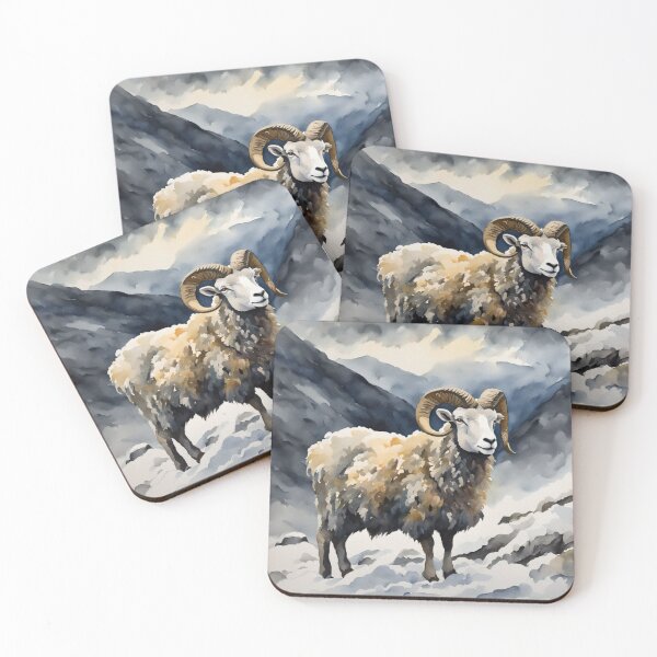 Item preview, Watercolor Mountain Sheep In Snow designed and sold by Gabriela McDaniel.
