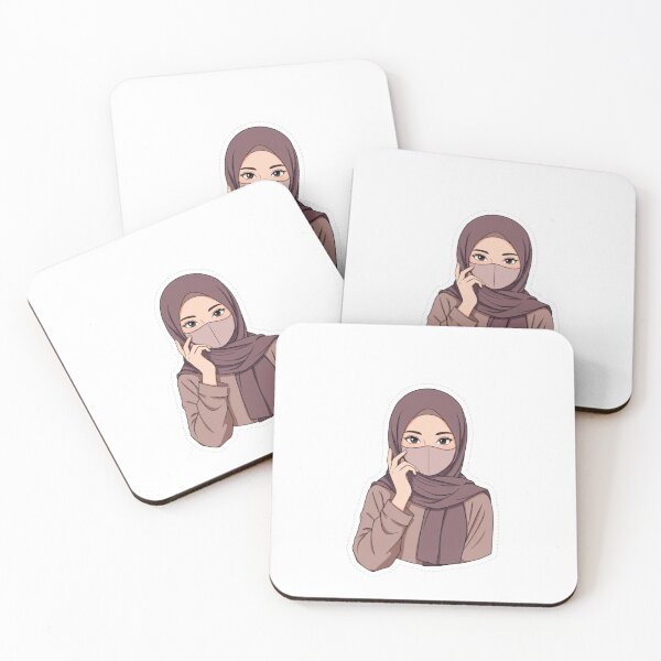 Item preview, Hijabi Woman with Neutral Fashion  – Modern Anime Vibe designed and sold by MorishimaSenpai.