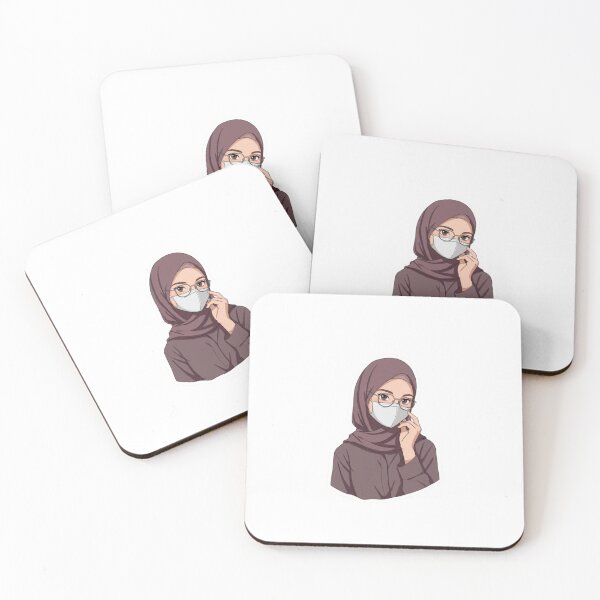 Item preview, Hijab Girl with Mask – Modern Anime Vibe designed and sold by MorishimaSenpai.
