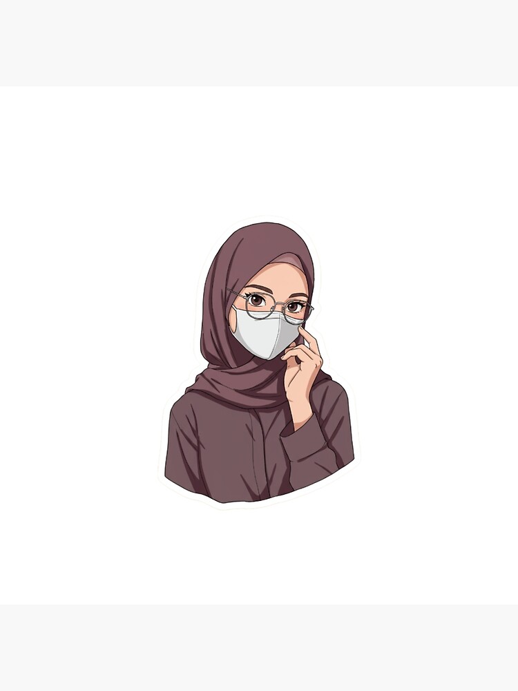 Hijab Girl with Mask – Modern Anime Vibe