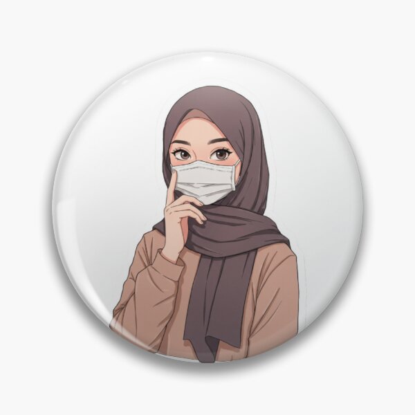 Item preview, Cute Hijab Girl with Mask – Modern Anime Vibe designed and sold by MorishimaSenpai.
