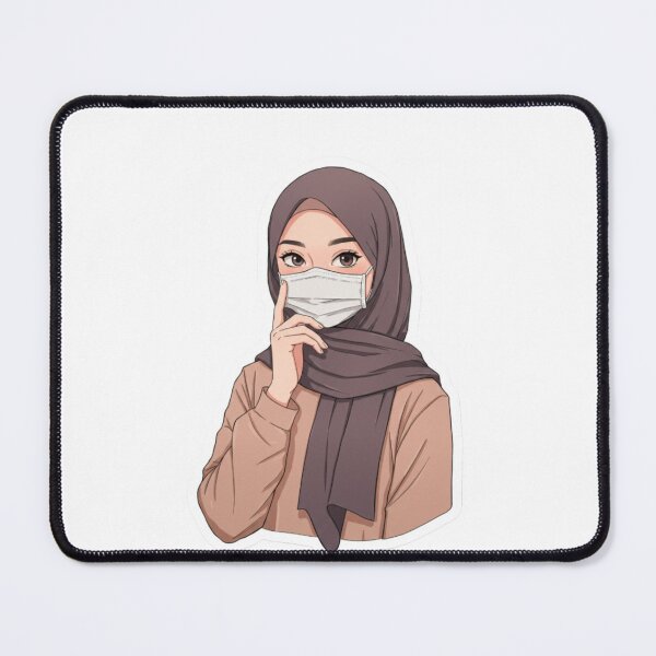 Item preview, Cute Hijab Girl with Mask – Modern Anime Vibe designed and sold by MorishimaSenpai.