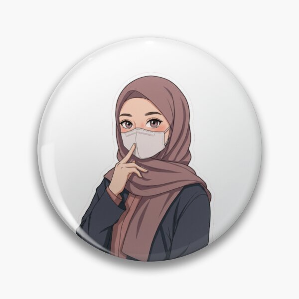 Item preview, Cute Hijab Girl with Mask – Modern Anime Vibe designed and sold by MorishimaSenpai.