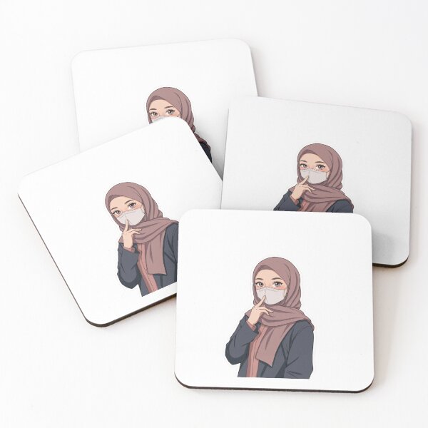 Item preview, Cute Hijab Girl with Mask – Modern Anime Vibe designed and sold by MorishimaSenpai.