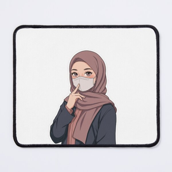 Item preview, Cute Hijab Girl with Mask – Modern Anime Vibe designed and sold by MorishimaSenpai.