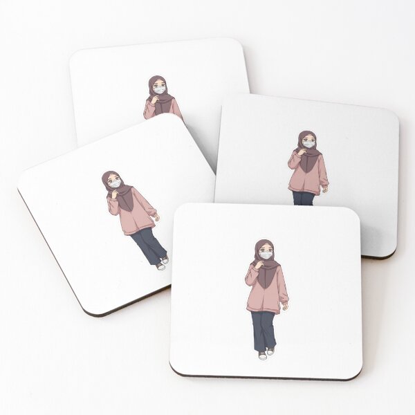Item preview, Cute Hijab Girl with Mask – Modern Anime Vibe designed and sold by MorishimaSenpai.