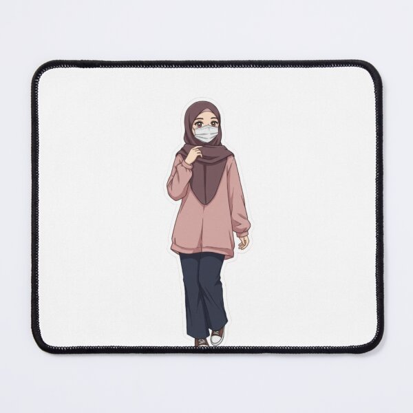 Item preview, Cute Hijab Girl with Mask – Modern Anime Vibe designed and sold by MorishimaSenpai.