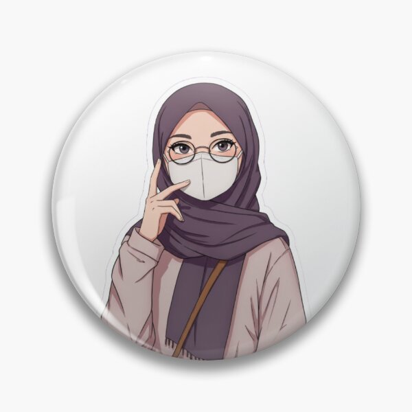 Item preview, Cute Hijab Girl with Mask – Modern Anime Vibe designed and sold by MorishimaSenpai.