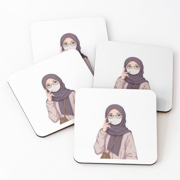 Item preview, Cute Hijab Girl with Mask – Modern Anime Vibe designed and sold by MorishimaSenpai.