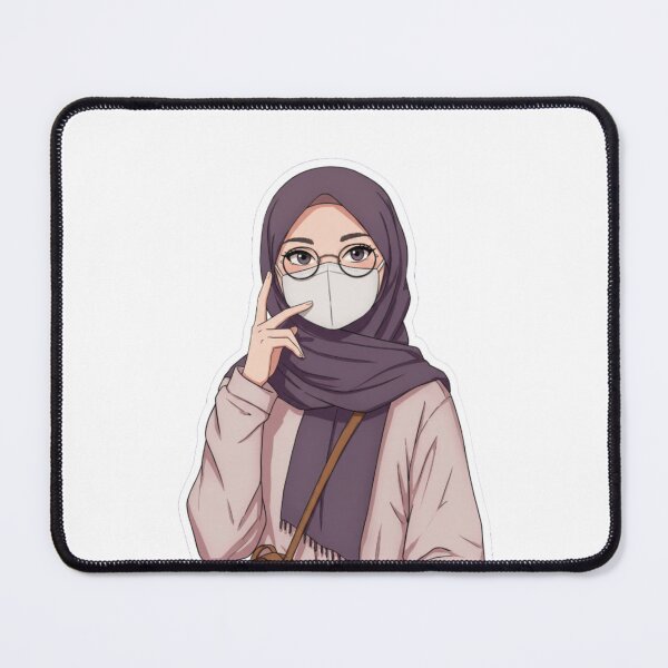 Item preview, Cute Hijab Girl with Mask – Modern Anime Vibe designed and sold by MorishimaSenpai.