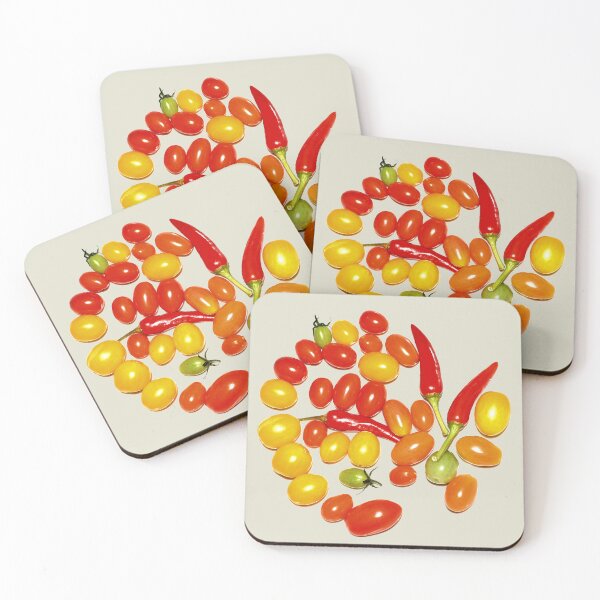 Item preview, Colorful organic cherry tomatoes and hot peppers designed and sold by mariya-ivanova.
